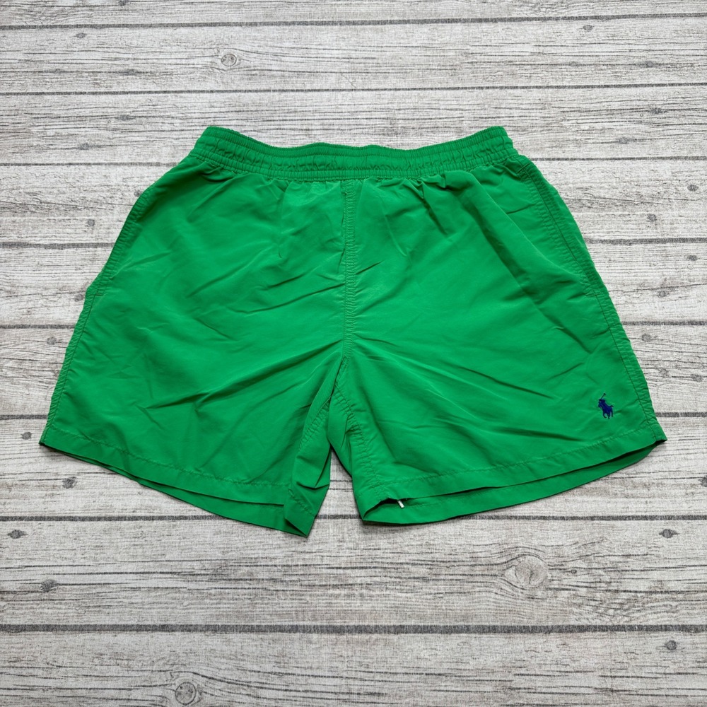 Polo Ralph Lauren Swim Trunks Men's Small Green Mesh Lined Athletic Board Shorts